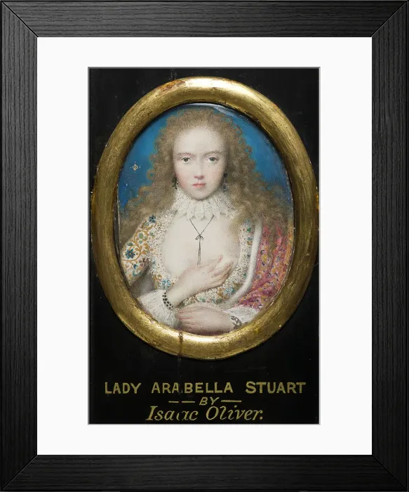 Framed Print : Lady Arabella Stuart (1575-1615). Creator: Isaac Oliver I Framed Print : Lady Arabella Stuart (1575-1615). Creator: Isaac Oliver I