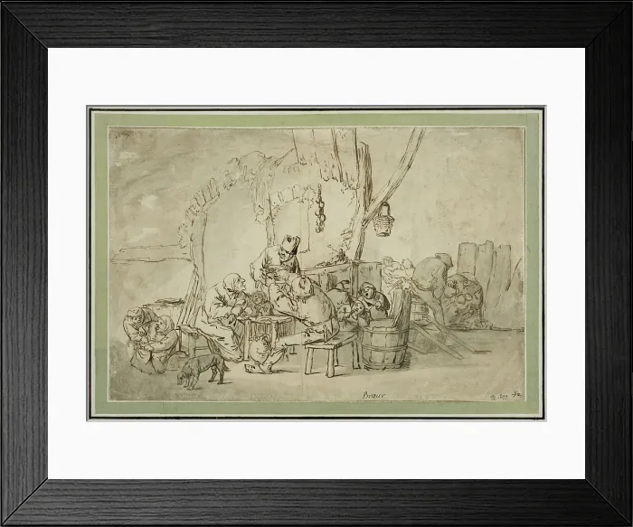 Framed Print : Hungry Peasants at a Meagre Meal. Creator: Unknown
