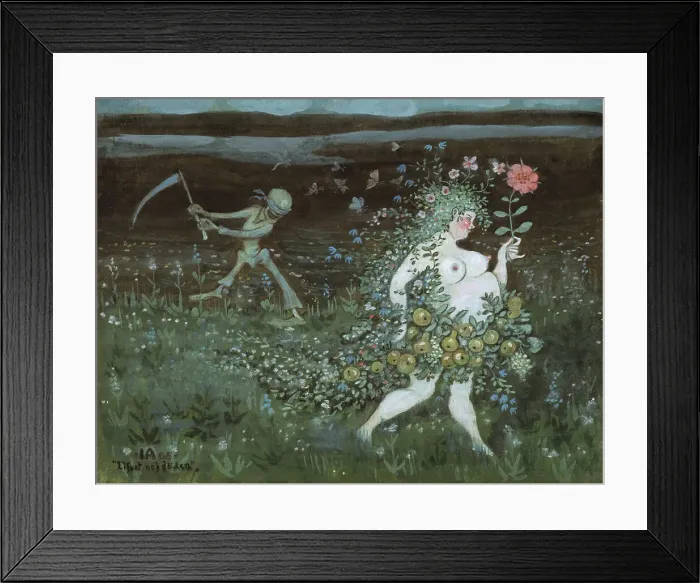 Framed Print : Life and Death, 1905. Creator: Ivar Arosenius Framed Print : Life and Death, 1905. Creator: Ivar Arosenius