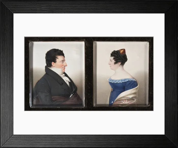 Framed Print : Michael Benedicks (1768-1845), married to 1. Fanny Isak (1775-1802), 2. Henriette... 1824. Creator: Jakob Axel Gillberg Framed Print : Michael Benedicks (1768-1845), married to 1. Fanny Isak (1775-1802), 2. Henriette... 1824. Creator: Jakob Axel Gillberg