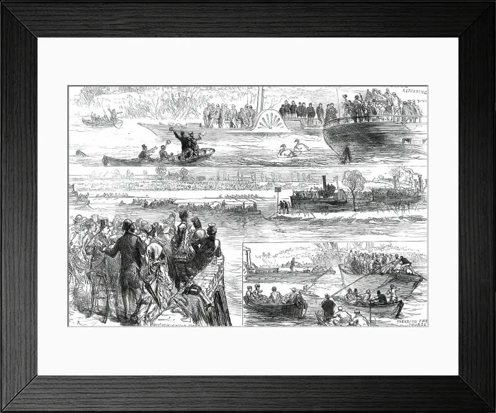 Framed Print : Sketches at the Oxford and Cambridge Boat-Race, 1876. Creator: C.R Framed Print : Sketches at the Oxford and Cambridge Boat-Race, 1876. Creator: C.R