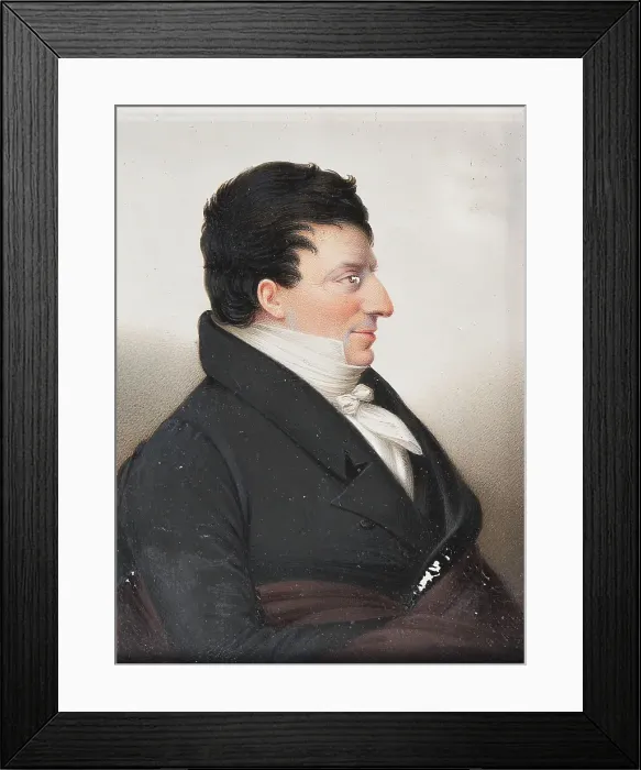 Framed Print : Michael Benedicks (1768-1845), married to 1. Fanny Isak (1775-1802), 2. Henriette... 1824. Creator: Jakob Axel Gillberg Framed Print : Michael Benedicks (1768-1845), married to 1. Fanny Isak (1775-1802), 2. Henriette... 1824. Creator: Jakob Axel Gillberg