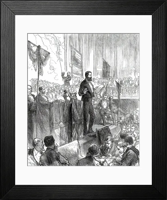 Framed Print : Lieutenant Cameron at the Meeting of the Royal Geographical Society, 1876. Creator: C.R Framed Print : Lieutenant Cameron at the Meeting of the Royal Geographical Society, 1876. Creator: C.R