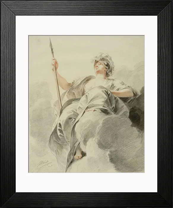 Framed Print : Minerva seated on a cloud. Creator: Jacob de Wit Framed Print : Minerva seated on a cloud. Creator: Jacob de Wit