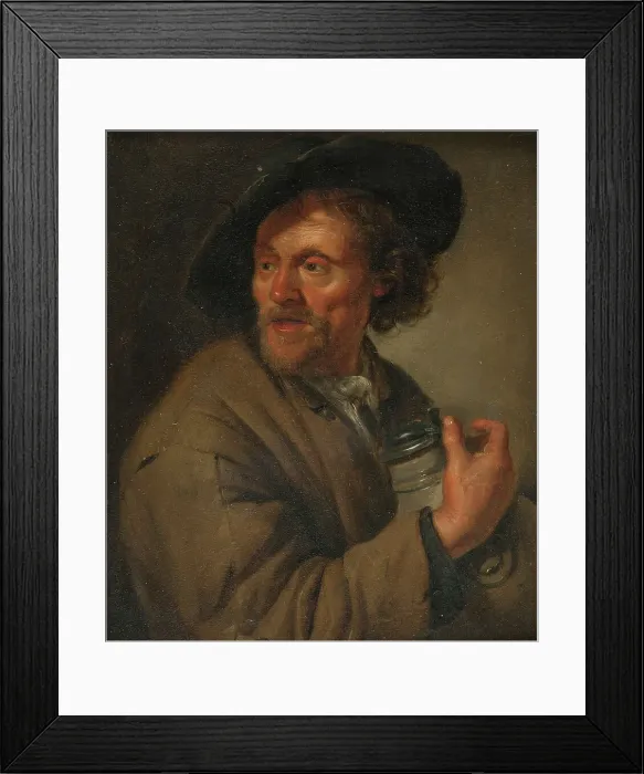 Framed Print : Man Holding a jug, 1679. Creator: Jacob Toorenvliet Framed Print : Man Holding a jug, 1679. Creator: Jacob Toorenvliet