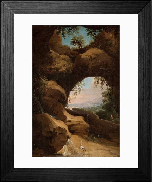 Framed Print : Landscape with views through the cave, from c.1635 until 1635. Creator: Jan Asselijin Framed Print : Landscape with views through the cave, from c.1635 until 1635. Creator: Jan Asselijin