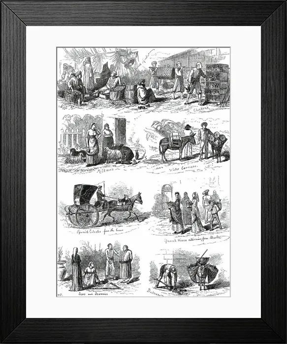 Framed Print : Sketches at Gibraltar, 1876. Creator: Unknown Framed Print : Sketches at Gibraltar, 1876. Creator: Unknown