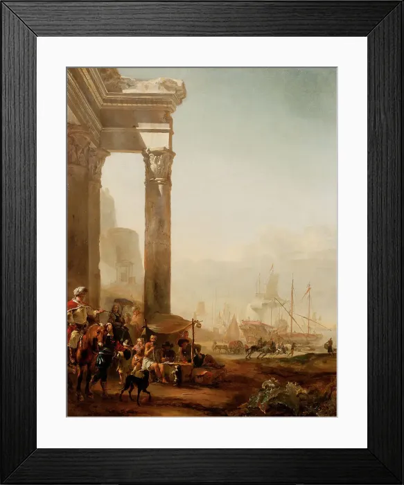 Framed Print : Harbour with Antique Ruins, 1648. Creator: Jan Baptist Weenix Framed Print : Harbour with Antique Ruins, 1648. Creator: Jan Baptist Weenix