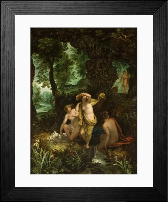 Framed Print : Landscape with Diana and Acteon. Creator: Jan Brueghel the Elder Framed Print : Landscape with Diana and Acteon. Creator: Jan Brueghel the Elder