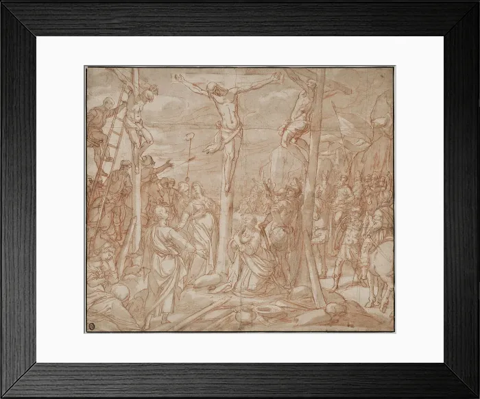 Framed Print : The crucifixion, 1598. Creator: Jan Luyken Framed Print : The crucifixion, 1598. Creator: Jan Luyken