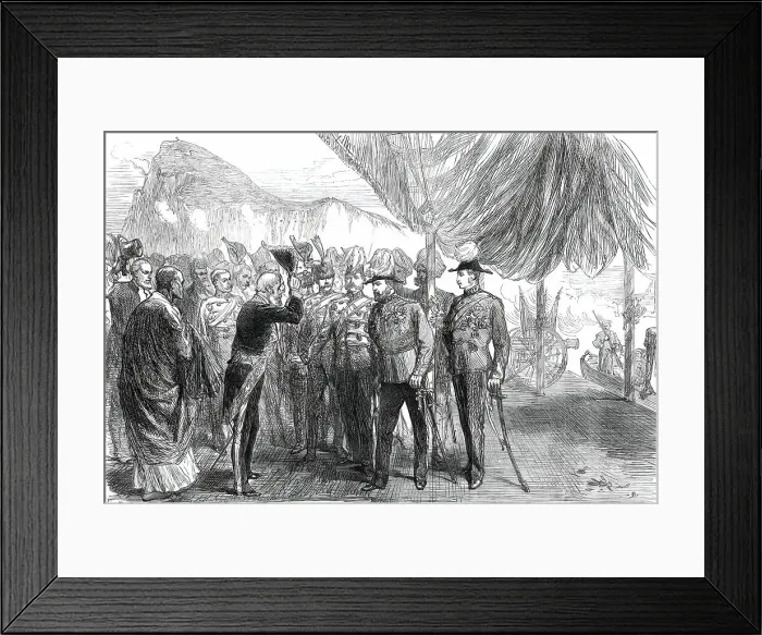 Framed Print : The Prince of Wales at landing at Gibraltar, from a sketch by our special artist, 1876. Creator: C.R Framed Print : The Prince of Wales at landing at Gibraltar, from a sketch by our special artist, 1876. Creator: C.R