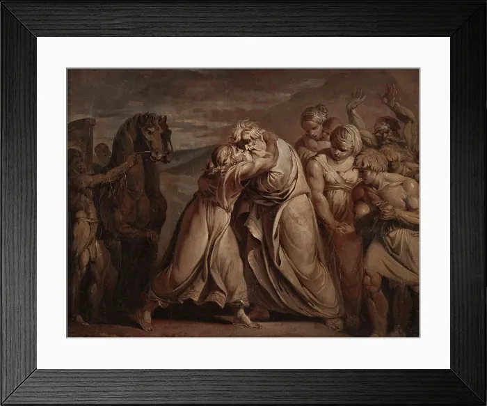 Framed Print : Joseph meets his father Jacob in the desert. Creator: Jean-Antoine Julien Framed Print : Joseph meets his father Jacob in the desert. Creator: Jean-Antoine Julien
