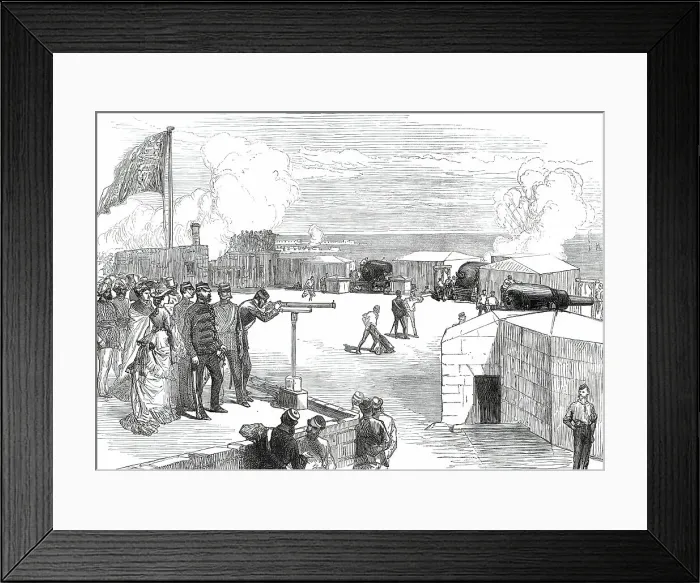 Framed Print : Artillery Practice before the Prince of Wales at Malta, 1876. Creator: Unknown Framed Print : Artillery Practice before the Prince of Wales at Malta, 1876. Creator: Unknown