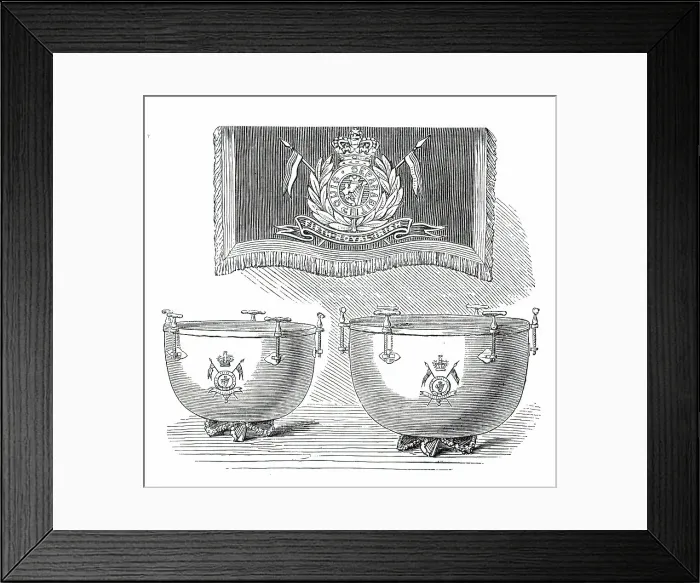 Framed Print : Silver Kettledrums for the 5th Royal Irish Lancers, 1876. Creator: Unknown Framed Print : Silver Kettledrums for the 5th Royal Irish Lancers, 1876. Creator: Unknown