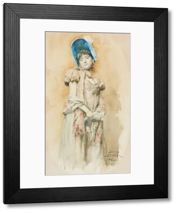 Framed Print : Woman in bonnet, 1885. Creator: Jenny Nystrom Framed Print : Woman in bonnet, 1885. Creator: Jenny Nystrom