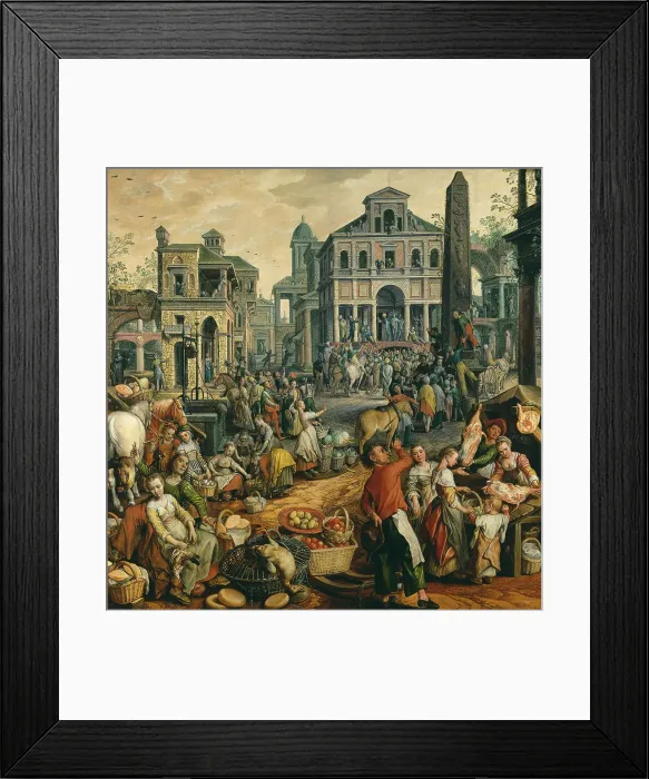 Framed Print : Market Scene with Ecce Homo, 1565. Creator: Joachim Beuckelaer Framed Print : Market Scene with Ecce Homo, 1565. Creator: Joachim Beuckelaer