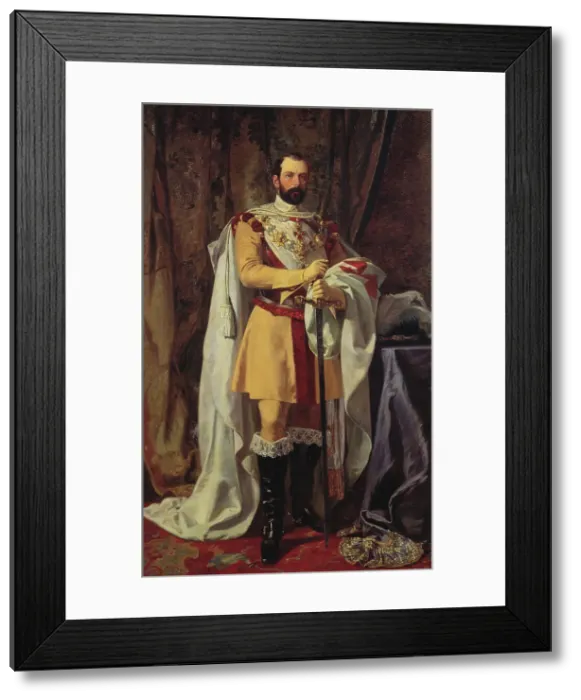 Framed Print : Karl XV, 1826-1872, king, 1861. Creator: Johan Fredrik Hockert Framed Print : Karl XV, 1826-1872, king, 1861. Creator: Johan Fredrik Hockert