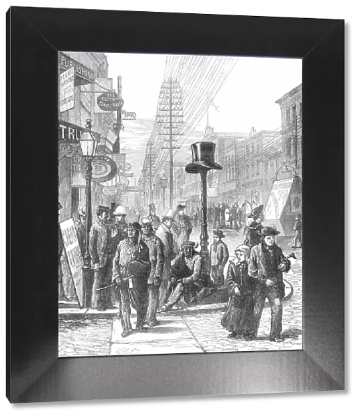 Opening of the American Centennial Festival Exhibition: a Street in Philadelphia, 1876. Creator: W. J. P