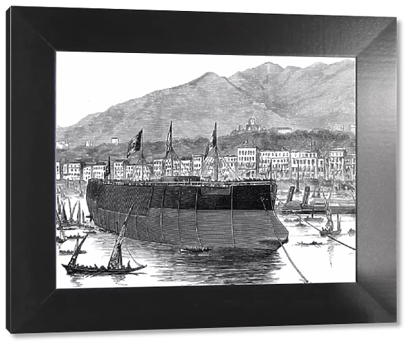 The Duilio, Italian Ironclad, recently launched at Castellamare, Bay of Naples, 1876. Creator: Unknown