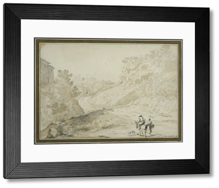 Framed Print : Italian landscape. Creator: Johannes Lingelbach Framed Print : Italian landscape. Creator: Johannes Lingelbach