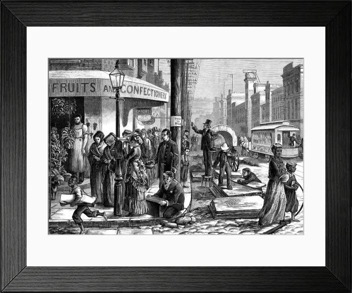 Framed Print : The American Centennial Exhibition: one of the Principal Streets in Philadelphia, 1876. Creator: Unknown Framed Print : The American Centennial Exhibition: one of the Principal Streets in Philadelphia, 1876. Creator: Unknown