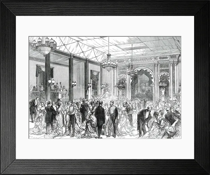 Framed Print : The Royal Visit to the City: the Indian Ball-Room at the Guildhall, 1876. Creator: C.R Framed Print : The Royal Visit to the City: the Indian Ball-Room at the Guildhall, 1876. Creator: C.R
