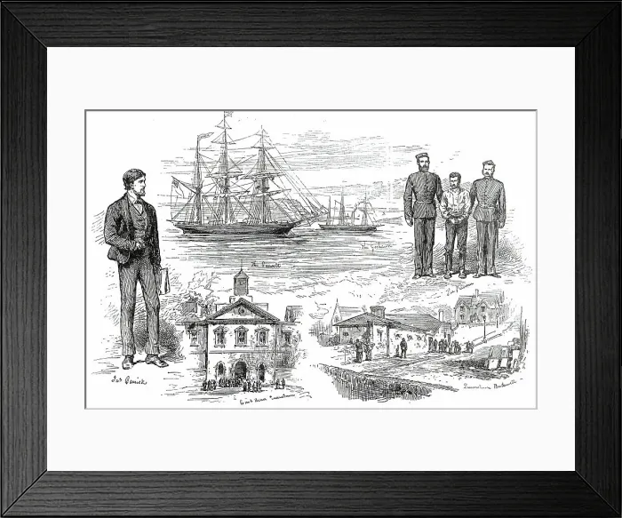 Framed Print : Sketches of the Caswell Mutiny, 1876. Creator: Unknown Framed Print : Sketches of the Caswell Mutiny, 1876. Creator: Unknown