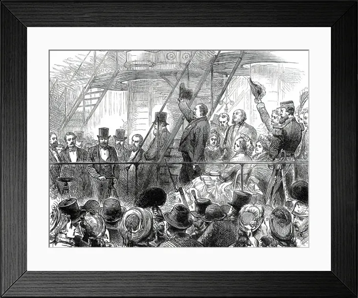 Framed Print : Opening of the American Centennial Exhibition: President Grant Starting the Machinery...1876. Creator: Melton Prior Framed Print : Opening of the American Centennial Exhibition: President Grant Starting the Machinery...1876. Creator: Melton Prior