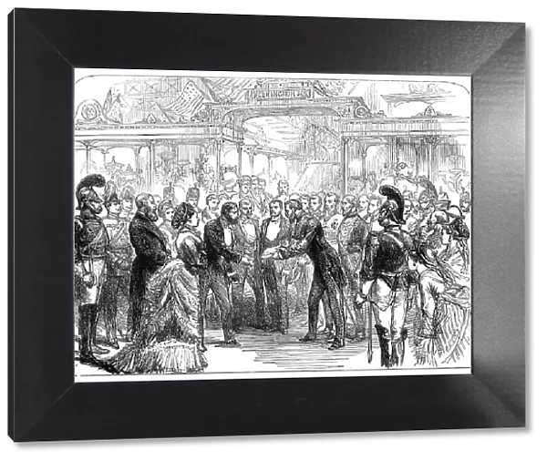 Opening of the American Centennial Exhibition: Colonel Sandford delivering...a Catalogue...1876. Creator: Melton Prior