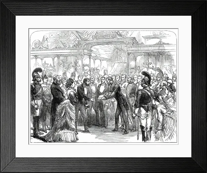 Framed Print : Opening of the American Centennial Exhibition: Colonel Sandford delivering...a Catalogue...1876. Creator: Melton Prior Framed Print : Opening of the American Centennial Exhibition: Colonel Sandford delivering...a Catalogue...1876. Creator: Melton Prior