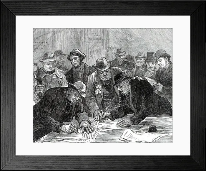 Framed Print : Agricultural Labourers Union at the Memorial Hall, Farringdon-Street...1876. Creator: Unknown Framed Print : Agricultural Labourers Union at the Memorial Hall, Farringdon-Street...1876. Creator: Unknown