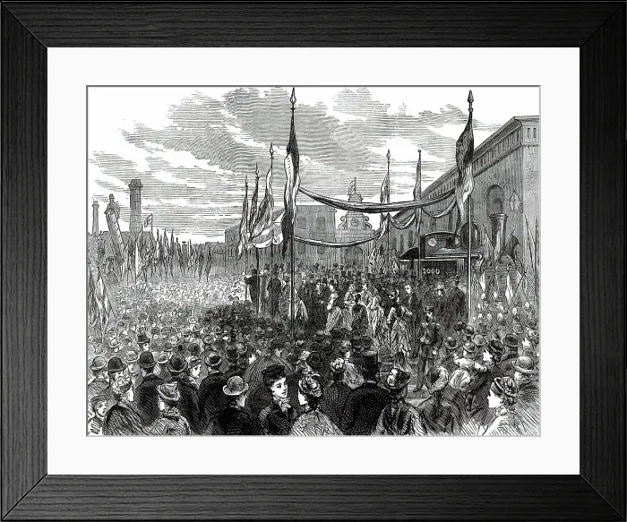 Framed Print : Jubilee of the Railway Locomotive Factory Works at Crewe, 1876. Creator: Unknown Framed Print : Jubilee of the Railway Locomotive Factory Works at Crewe, 1876. Creator: Unknown