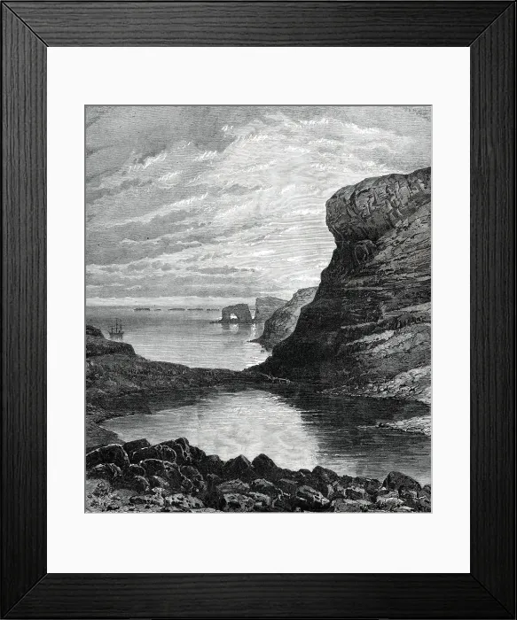 Framed Print : Sketches from H.M.S. Challenger, by Mr. J. J. Wild: Christmas Harbour, Kerguelen Island, 1876. Creator: Unknown Framed Print : Sketches from H.M.S. Challenger, by Mr. J. J. Wild: Christmas Harbour, Kerguelen Island, 1876. Creator: Unknown