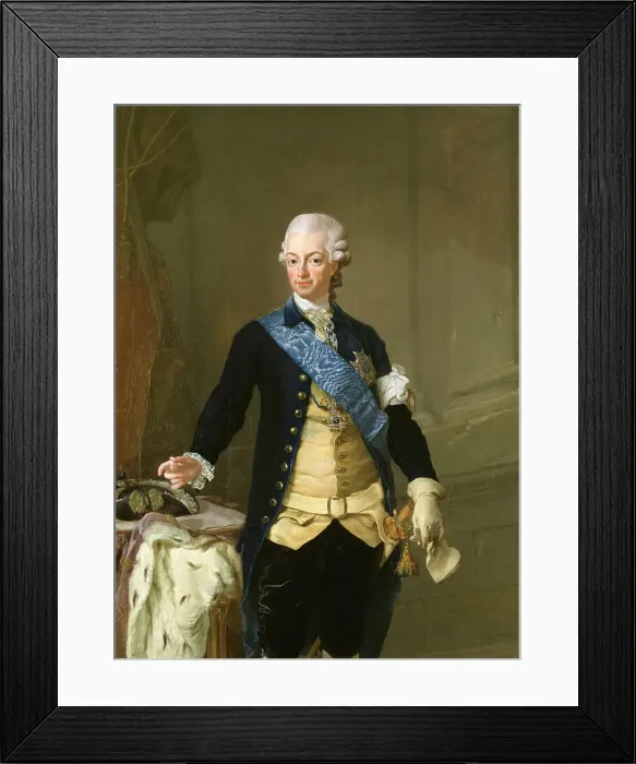 Framed Print : King Gustav III of Sweden, 1777. Creator: Lorens Pasch the Younger Framed Print : King Gustav III of Sweden, 1777. Creator: Lorens Pasch the Younger