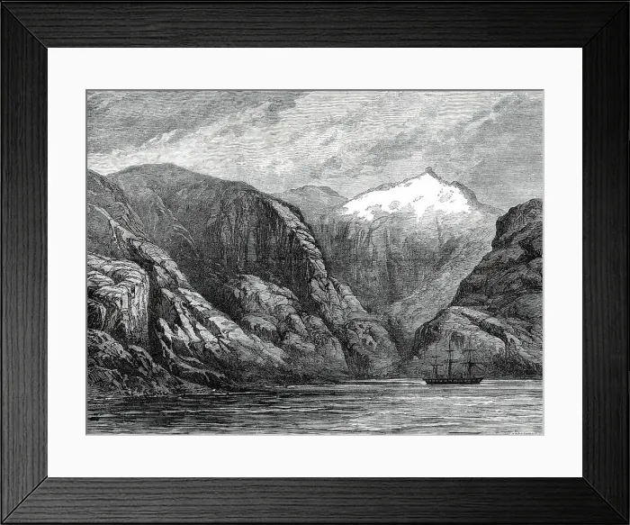 Framed Print : Sketches from H.M.S. Challenger, by Mr. J. J. Wild: the Challenger at Desolation Island...1876. Creator: Unknown Framed Print : Sketches from H.M.S. Challenger, by Mr. J. J. Wild: the Challenger at Desolation Island...1876. Creator: Unknown