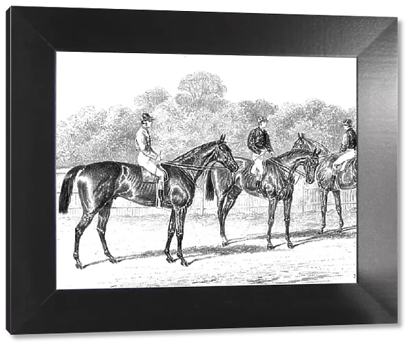 Kisber (Winner of the Derby); Enguerrande and Camelia (Runners of the Dead-Heat for the Oaks), 1876. Creator: Unknown