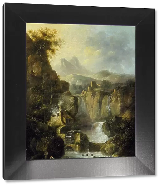 Mountainous Landscape with a Waterfall, 1803. Creator: Louis Belanger