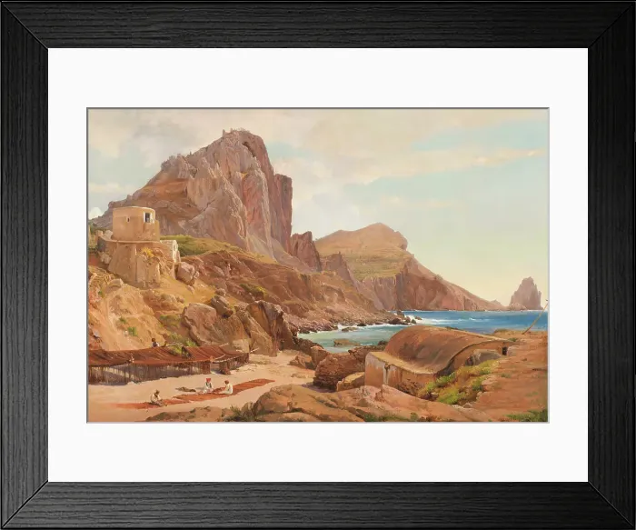 Framed Print : Marina Piccola, Capri, c.1844. Creator: Louis Gurlitt Framed Print : Marina Piccola, Capri, c.1844. Creator: Louis Gurlitt