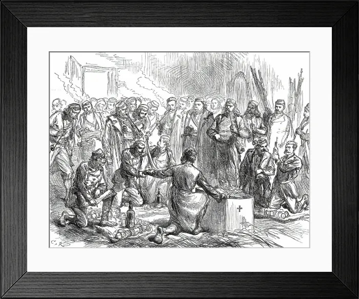 Framed Print : A Journey into the Herzegovina: Organising an Ambulance Corps, 1876. Creator: C.R Framed Print : A Journey into the Herzegovina: Organising an Ambulance Corps, 1876. Creator: C.R