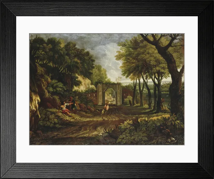 Framed Print : Landscape with a Ruin. Creator: Manner of Crescenzio Onofri Framed Print : Landscape with a Ruin. Creator: Manner of Crescenzio Onofri