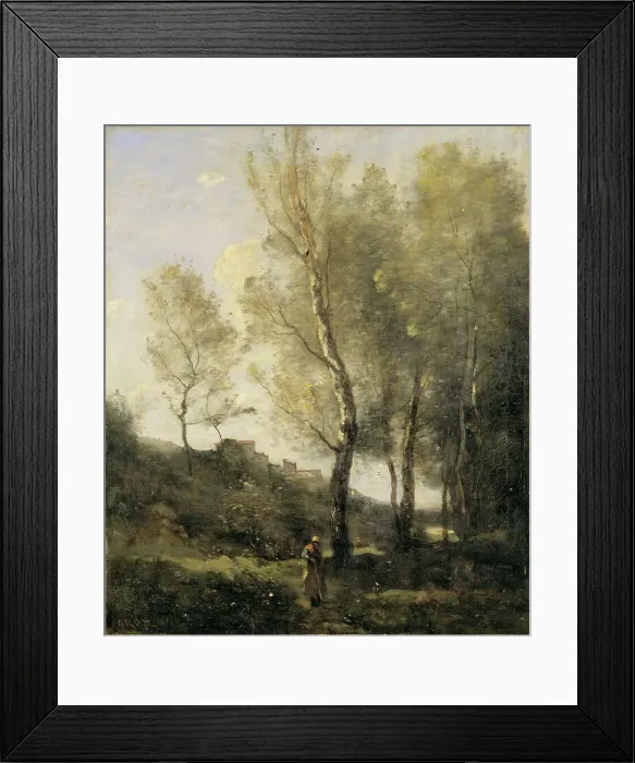 Framed Print : Landscape with poplars. Creator: Unknown Framed Print : Landscape with poplars. Creator: Unknown