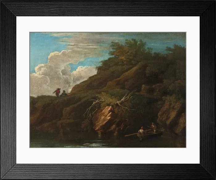 Framed Print : Landscape with Water. Creator: Manner of Salvator Rosa  (1615-1673)