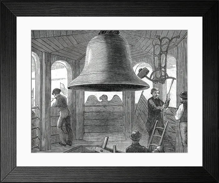 Framed Print : Philadelphia Sketches: in the Belfry, Independence Hall, by one of our special artists, 1876. Creator: Unknown Framed Print : Philadelphia Sketches: in the Belfry, Independence Hall, by one of our special artists, 1876. Creator: Unknown