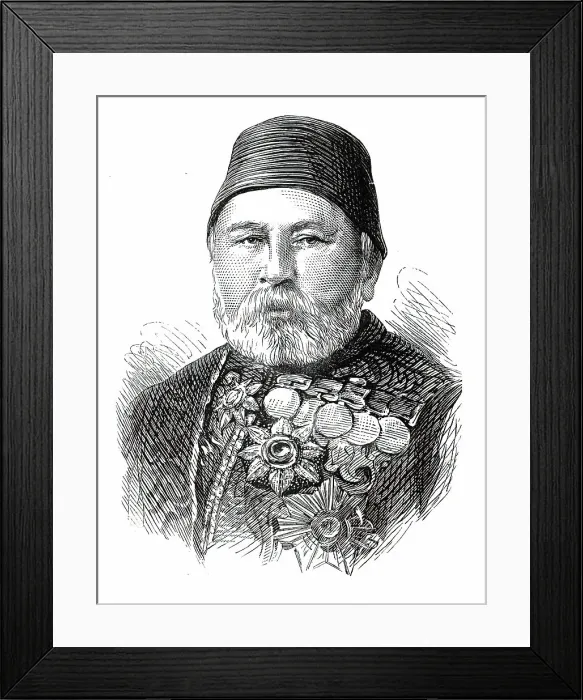Framed Print : The Assassinations at Constantinople: Hussein Avni Pasha, Minister of War, 1876. Creator: Unknown Framed Print : The Assassinations at Constantinople: Hussein Avni Pasha, Minister of War, 1876. Creator: Unknown