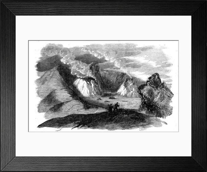 Framed Print : The Crater of Mount Etna in 1809 - from a sketch by Signor Gimmellaro, 1858. Creator: Unknown Framed Print : The Crater of Mount Etna in 1809 - from a sketch by Signor Gimmellaro, 1858. Creator: Unknown