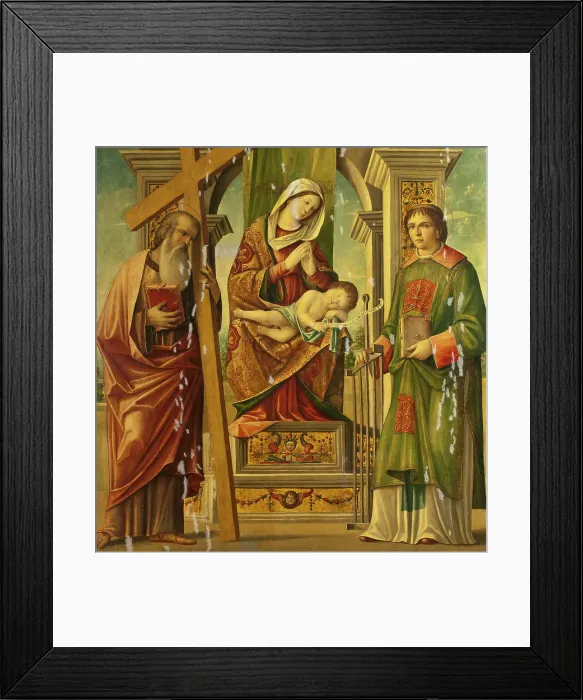 Framed Print : Madonna and Child with St Andrew and St Lawrence. Creator: Niccolò Rondinelli Framed Print : Madonna and Child with St Andrew and St Lawrence. Creator: Niccolò Rondinelli