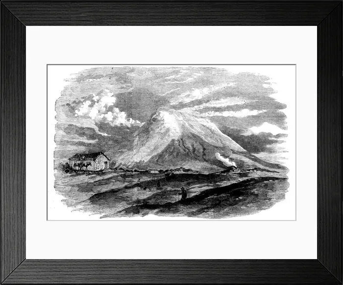 Framed Print : The Cone of Mount Etna and the English House (Destroyed by the Recent Earthquake), 1858. Creator: Unknown. The Cone of Mount Etna and the English House (Destroyed by the Recent Earthquake), 1858. Creator: Unknown Framed Print : The Cone of Mount Etna and the English House (Destroyed by the Recent Earthquake), 1858. Creator: Unknown. The Cone of Mount Etna and the English House (Destroyed by the Recent Earthquake), 1858. Creator: Unknown