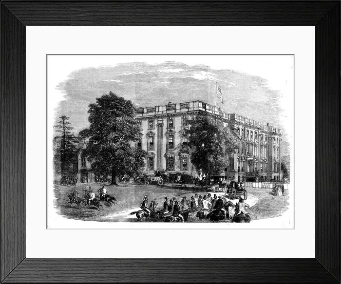 Framed Print : The Queen's Visit to Birmingham - Arrival of Her Majesty at Stoneleigh Abbey, 1858. Creator: Unknown Framed Print : The Queen's Visit to Birmingham - Arrival of Her Majesty at Stoneleigh Abbey, 1858. Creator: Unknown