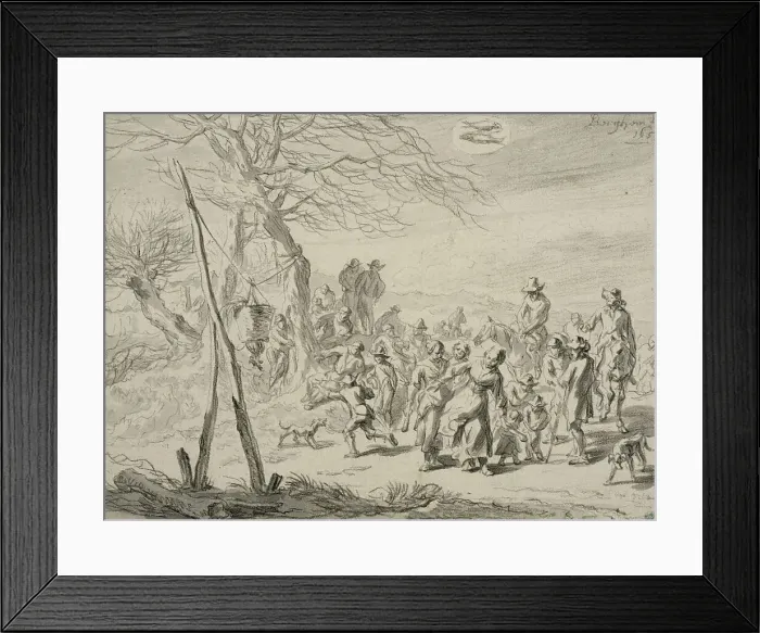 Framed Print : Landscape scene (February). Creator: Nicolaes Berchem Framed Print : Landscape scene (February). Creator: Nicolaes Berchem