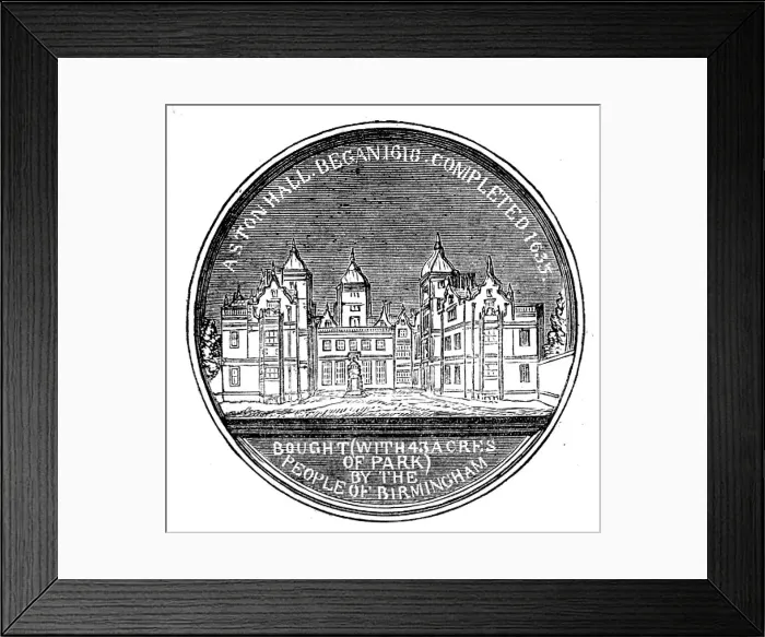 Framed Print : Medal Commemorative of the Opening of Aston Park and Hall by Her Majesty, 1858. Creator: Unknown Framed Print : Medal Commemorative of the Opening of Aston Park and Hall by Her Majesty, 1858. Creator: Unknown